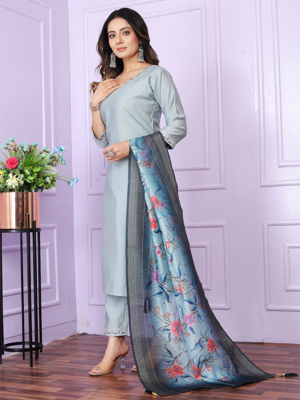 Modal Silk Kurta Set With Dupatta