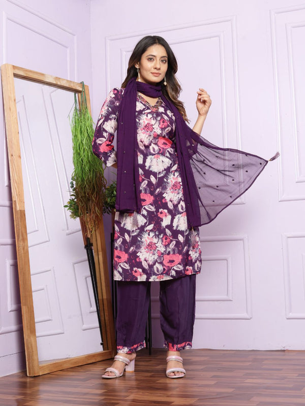 Pure Musline Kurta Set With Dupatta