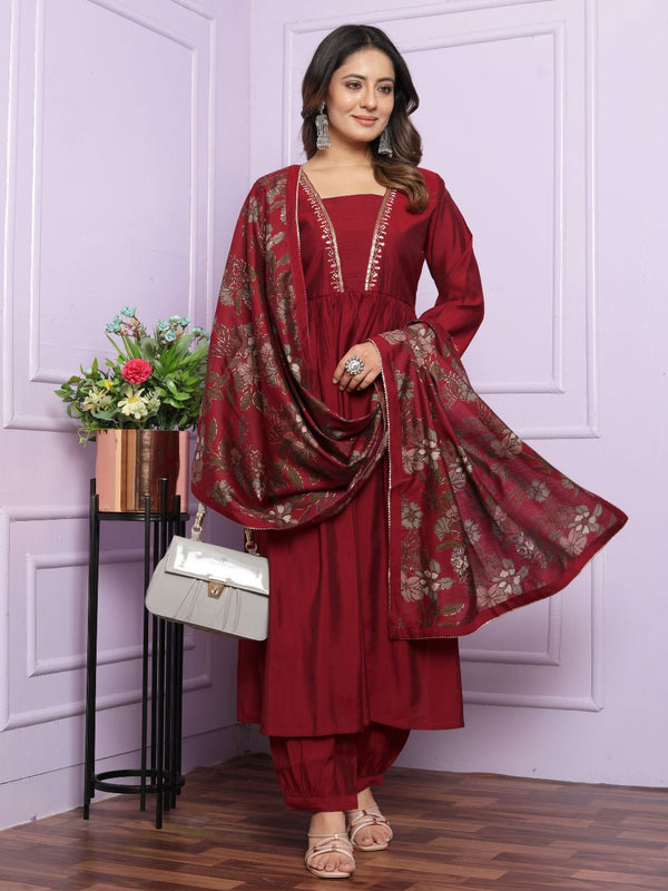 Modal Silk Kurta Set With Dupatta