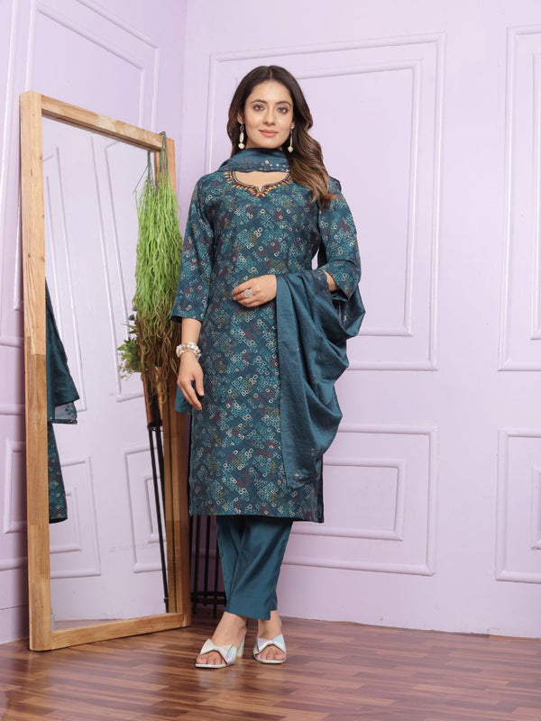 Modal Silk Kurta Set With Dupatta