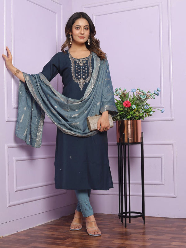 Rusian Silk Kurta Set With Dupatta