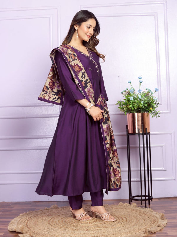 Russian Silk Kurta Set With Dupatta