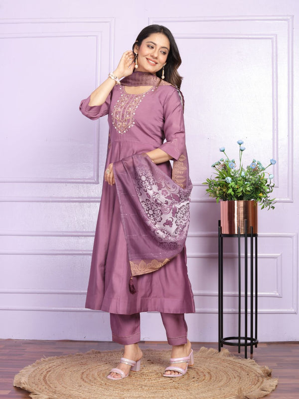 Russian Silk Kurta Set With Dupatta