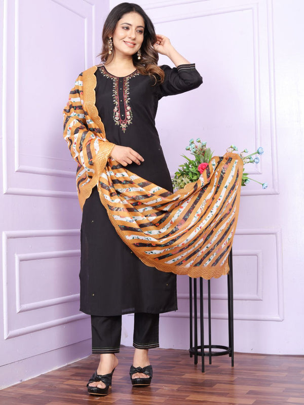 Roman Silk Kurta Set With Dupatta