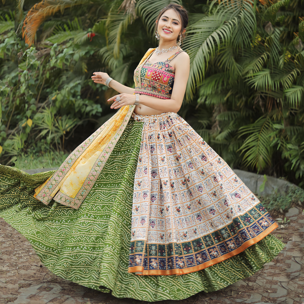 Bandhej Patola Foil Print Lehenga Choli