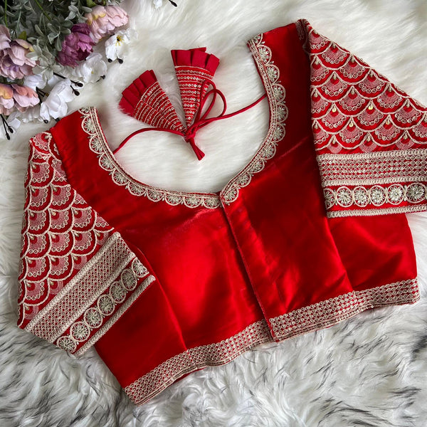 BEAUTIFUL COTTON THREAD WORK ZIMICHOO FABRIC BLOUSE