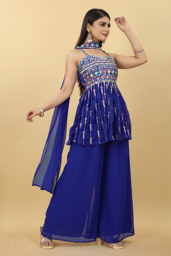 Sweetheart Top Palazzo With Dupatta