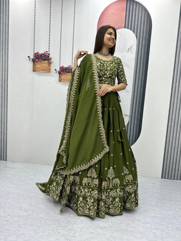 Chinon Fabric Festival Lehenga Choli