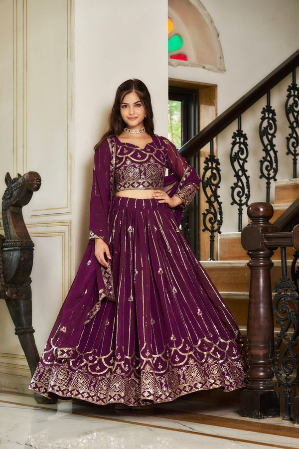 Heavy Fox Georgette fabric lehenga