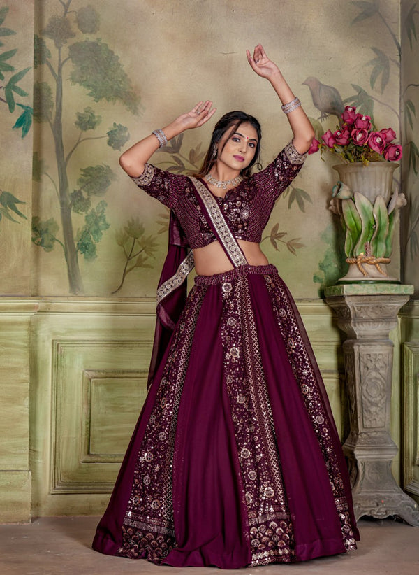 Heavy Embroidery Zari Lehenga